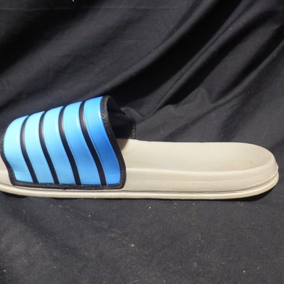 Poolside flip-flop, size 10, black and blue Velcro fastened adjustable strap GUC - Picture 14 of 14